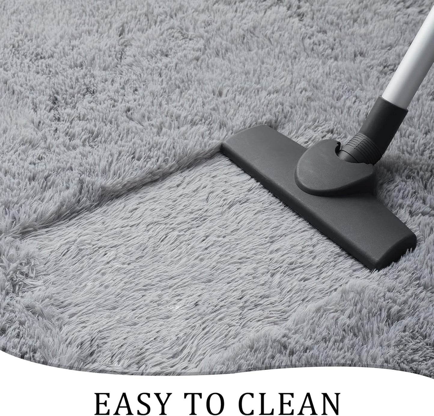 Chicrug Weicher Läufer für Schlafzimmer, Wohnzimmer, Plüsch, flauschig, 60 x 180 cm, Zottelteppich, fusselfrei, für Kinderzimmer, Mädchenzimmer, Heimdekoration, Grau